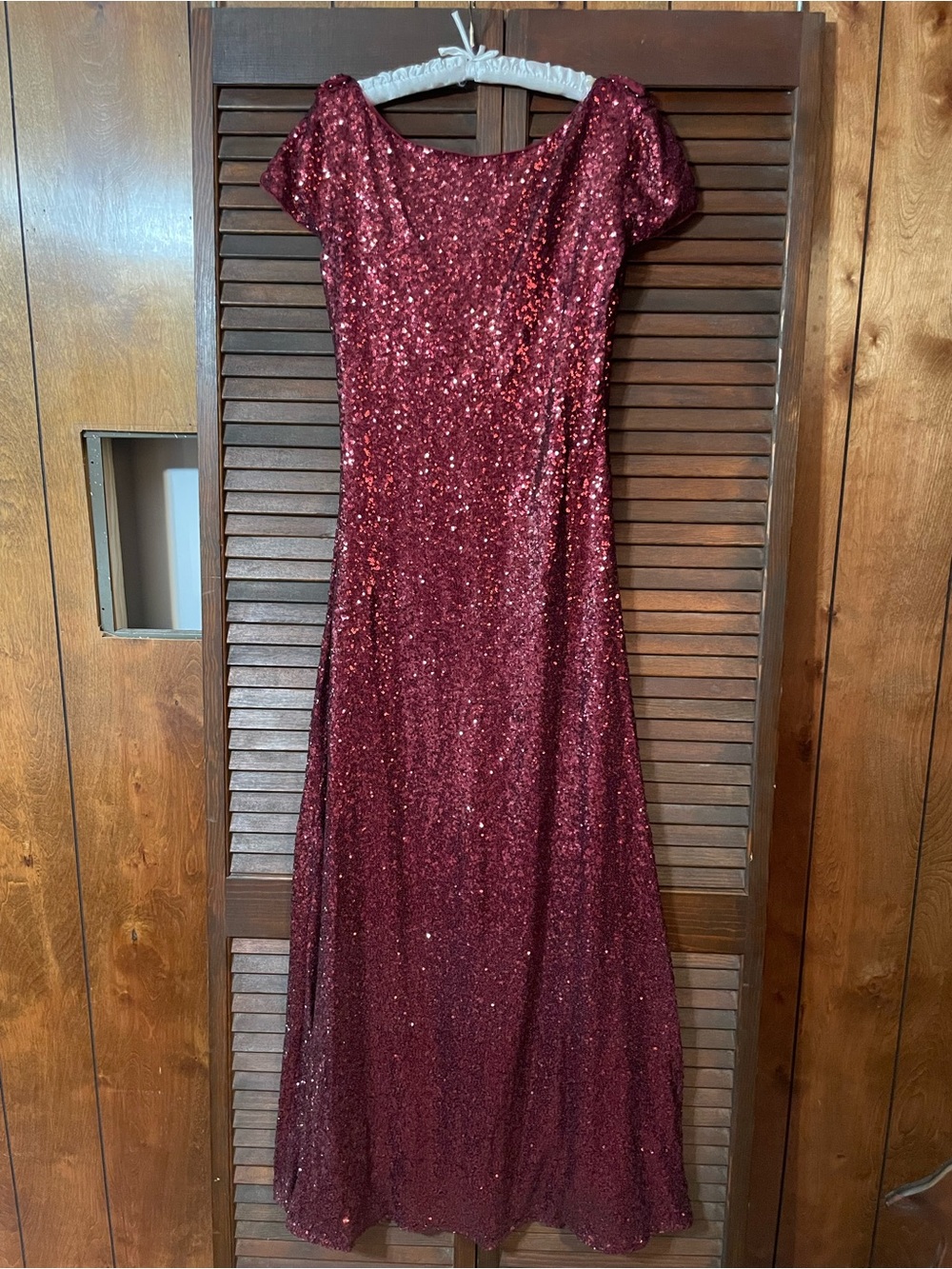 Revelry Sequin Burgundy Maxi Gown